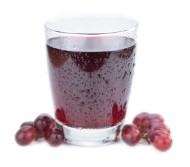 Red Grape Juice on transparent background (selective focus; close-up shot)