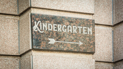 Street Sign to Kindergarten