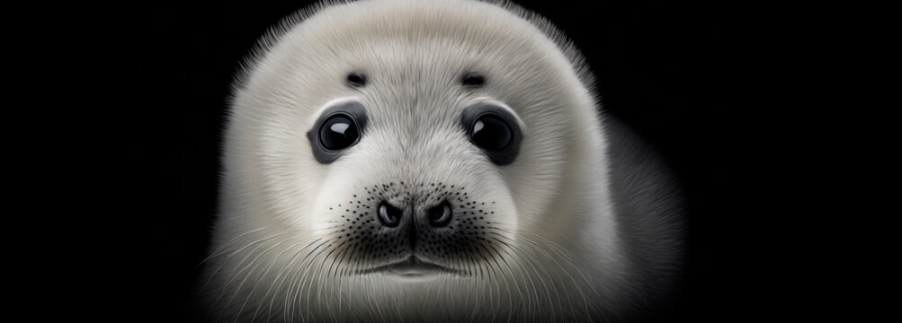 cute white seal pups