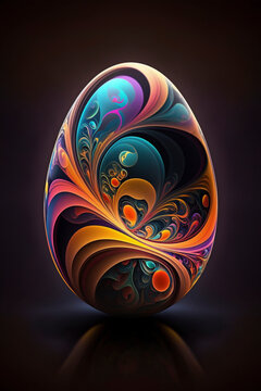 3D abstract Easter egg that looks like a dragon egg - Generative Ai