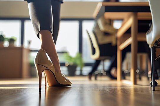 Female Upscale High Heel Shoes Business Setting Generative AI