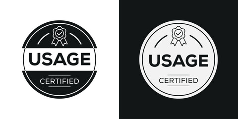 Fototapeta na wymiar Creative (Usage) Certified badge, vector illustration.