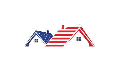 american, house, home, real estate, morgage, american home, red, blue, star, icon, logo, symbol, flag, resendential