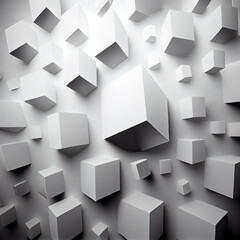 white cubes abtract design minimalistic backdrop background wallpaper 3d render. ai generated
