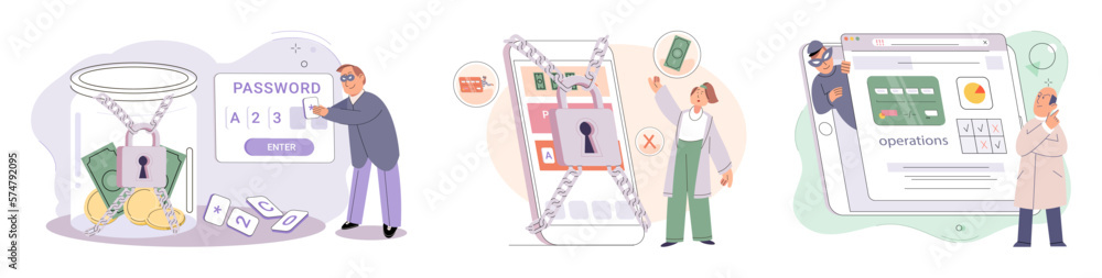 Poster concept of hacker attack, fraud investigation, internet phishing attack. fraud prevention. internet 