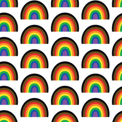 Abstract geometric seamless pattern. Beautiful pattern with rainbows in colors Philadelphia Pride Flag. Print for textile, wallpaper, covers, surface. For fashion fabric. lgbtqa symbols