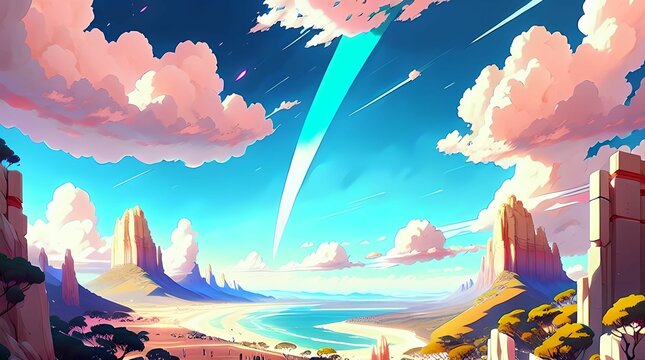 Comete wallpaper 4K, Generative AI, Digital Art