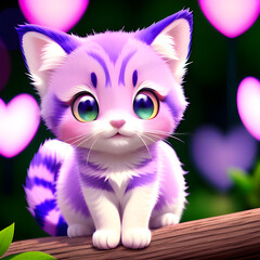 Cute Purple Cat