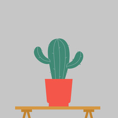 Illustration Cactus on a Table