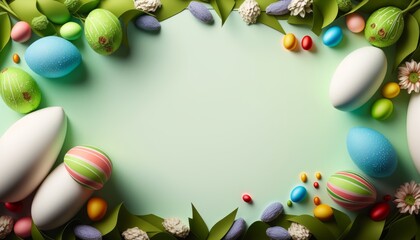 Easter poster background template with Easter. For Easter scrapbooking posters planners, web, landing page. Generative AI