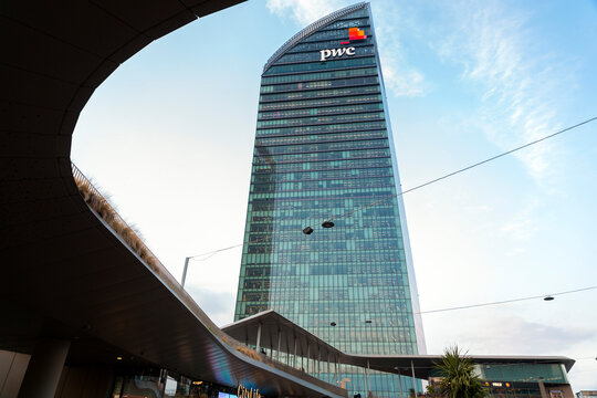 Modern architecture in Citylife complex in Milan, Italy