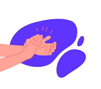 Hands clapping. Applaud hands vector illustration. A demonstration of approval. Expressing a favourable opinion. Standing ovation, enthusiastic recognition. Saying thank you to healthcare workers