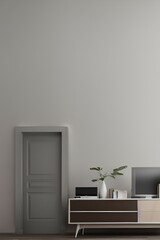 Classic interior mockup blank wall 3d render - generative ai