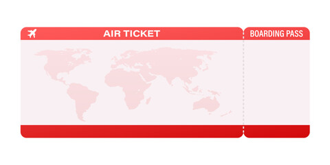 Airline tickets or boarding pass inside of special service envelope. Vector stock illustration. - obrazy, fototapety, plakaty