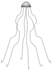 Vector illustration of the original stainless steel Greenfield Filter. Vena cava filter model.
