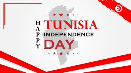 Fototapeta na wymiar Tunisia independence day celebration background. Vector design.