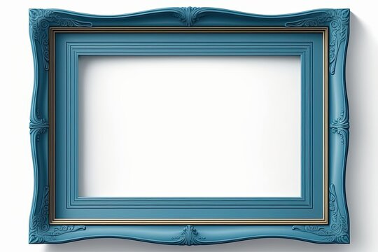 The blue frame is authentic and ideal for your presentations. Illustration, Isolated On White Background. Generative AI