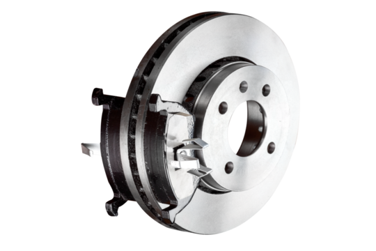 Brake disc with pads