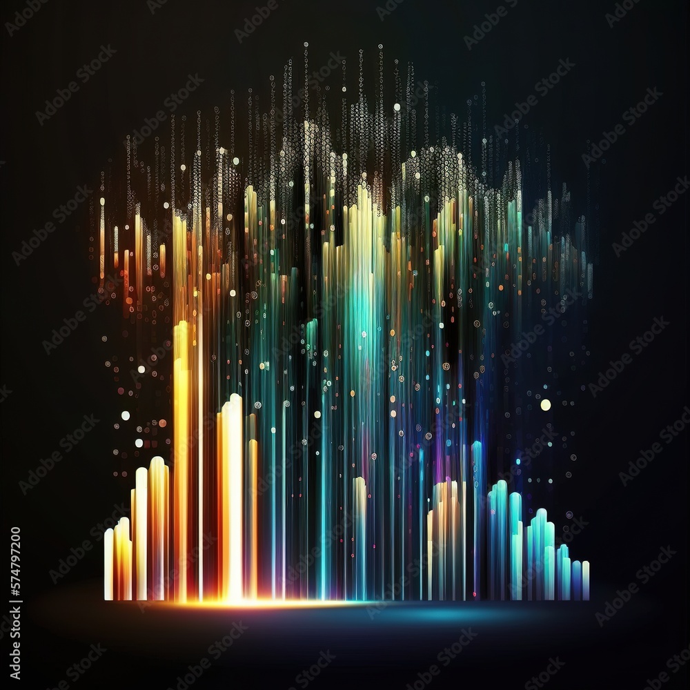 Poster background idea for big data technology. digital data flow in motion. moving large amounts of data, 