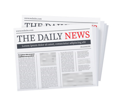 Vector mock up of a blank daily newspaper. Fully editable whole newspaper in clipping mask. Vector stock illustration