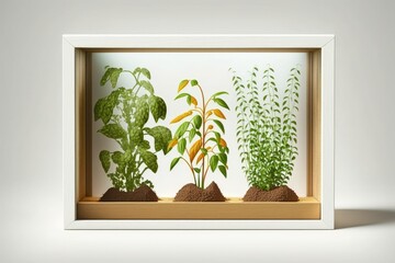 Tiny pepper plants the homeowner grew in the window sill. Growing plants in a greenhouse or other indoor environment. plant based nourishment. Generative AI