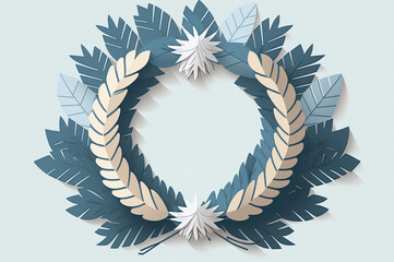 Hanukkah wreath illustration with blue and silver accents