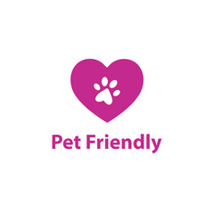Pet friendly sign symbol sticker stamp on white background