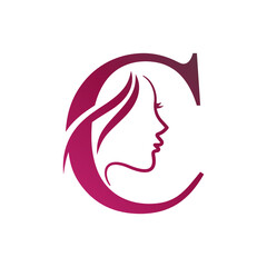Letter C beauty salon logo design