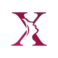 Letter X beauty salon logo design