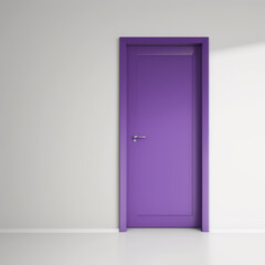 Violet Door on White Background: A Striking Contrast