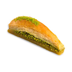 Baklava (Carrot Slice) with Pistachio Isolated White Background Close Up