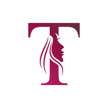 Letter T beauty salon logo design