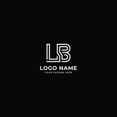Fototapeta na wymiar initial letter LB logo design template modern minimalistic stock vector