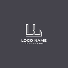 Fototapeta na wymiar initial letter LL logo design stock vector template modern minimalist