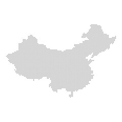 Map of china dotted