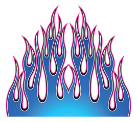 Electric sports car hood flame decal vinyl sticker graphic. Racing car tribal fire flames vector eps file. Vehicle decoration for car top, hood, bonnet.