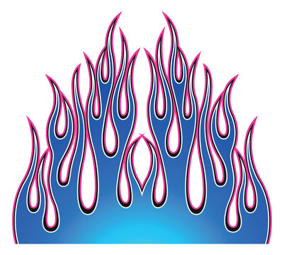 Electric sports car hood flame decal vinyl sticker graphic. Racing car tribal fire flames vector eps file. Vehicle decoration for car top, hood, bonnet.