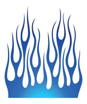 Blue fire flames electric racing car decal vector art graphic. Tribal flame electric sports car bonnet vinyl decal. Hood decoration for cars, auto, truck, boat, suv and motorcycle tank.