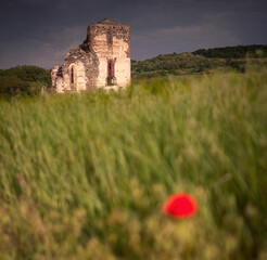 Medieval ruins of a temple at Taliándörögd, Hungary