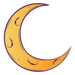 Isolated colored sketch of moon Arab style Vector © Rosustock