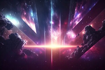 Cosmic colors shine violet abstract background futuristic Generative AI