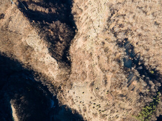 Aerial view of Rhodope mountain near Village of Yugovo, Bulgaria