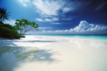 Obraz premium illustration, clean and beautiful beach,generative ai