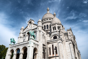 Fototapeta na wymiar Basilica Sacre Coeur At The Montmartre Hill In Paris, France