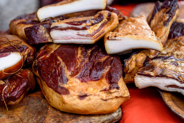 smoked homemade products on the table