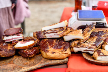 smoked homemade products on the table