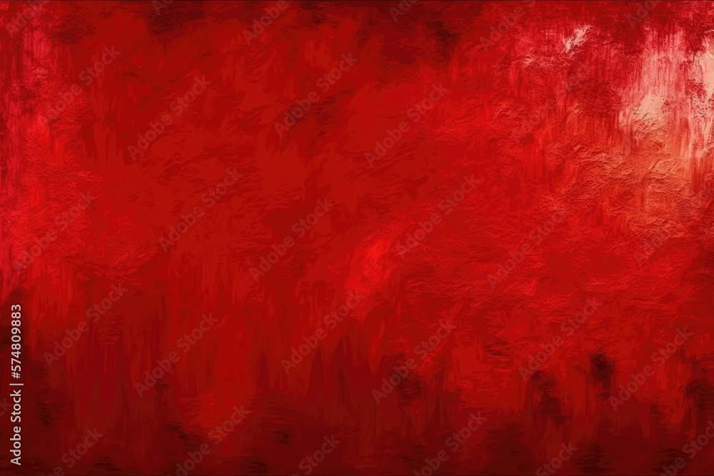 Poster background and texture of a red painting on canvas. generative ai