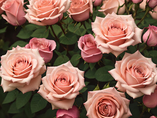 Stunning pink roses background