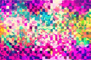 Colorful mosaic background, A vibrant and diverse array of geometric shapes and colors that create a dynamic and energetic visual display.