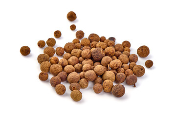 Allspice, isolated on white background. Aromatic allspice.